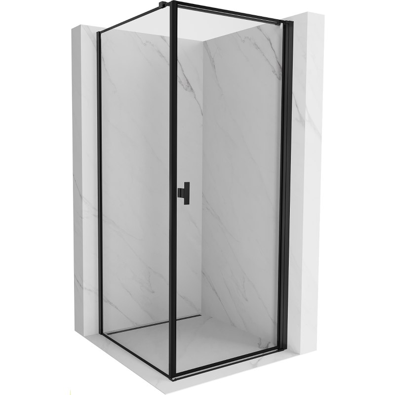 Mexen Mist-B kabina prysznicowa uchylna prawa 90 x 90 cm, czarna ramka, czarna - 8A2T-090-090-70-70-P