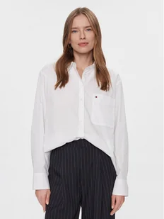 Tommy Hilfiger Koszula Essential WW0WW41410 Biały Regular Fit - Koszule damskie - miniaturka - grafika 1