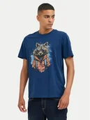 Koszulki męskie - Blend T-Shirt 20717754 Niebieski Regular Fit - miniaturka - grafika 1