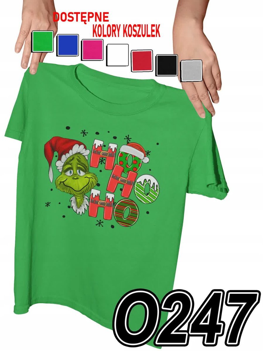 Koszulka Dziecięca Z Nadrukiem Grinch Świąt Nie Będzie Prezenty - M 134-140