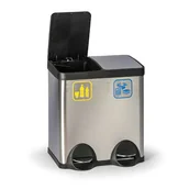 Kosze na śmieci - B2B Partner Pedałowy kosz do segregacji śmieci, 40 l, ze stali nierdzewnej 405010 - miniaturka - grafika 1