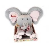 Zabawki interaktywne dla dzieci - ZAB EDUK SLON PLUSZ B/O 22X19X25 BEZ/ROZ PLPL Madej - miniaturka - grafika 1