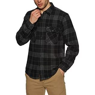 Koszule męskie - BRIXTON Męska koszula Bowery L/S flanelowa zapinana na guziki, Czarny/węgiel drzewny, L - grafika 1
