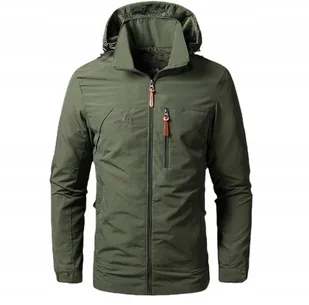 KURTKA MĘSKA PRZECIWDESCZOWA Softshell KHAKI Wodoodporna WIATRÓWKA roz. XL - Kurtki męskie - miniaturka - grafika 1
