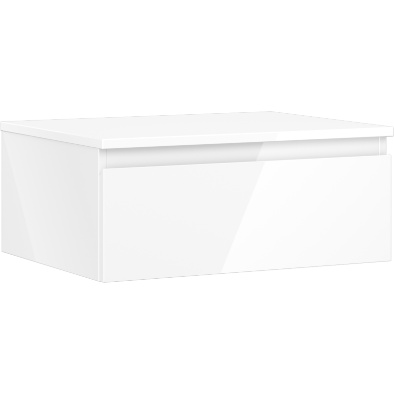 Mexen Orio szafka łazienkowa podumywalkowa 60 cm z blatem, 1 szuflada, biała połysk - 91A10-06023-1-BFC00