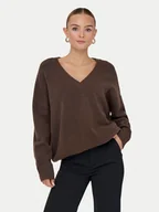 Swetry damskie - ONLY Sweter Mari 15360940 Brązowy Loose Fit - miniaturka - grafika 1