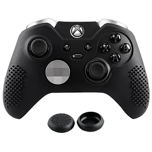 eXtremeRate Miękki antypoślizgowy silikonowy pokrowiec na kontroler, skórki, uchwyty na kciuki, czarne etui ochronne do Xbox One Elite - Akcesoria do Xbox - miniaturka - grafika 1