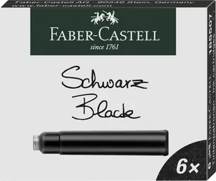Faber-Castell Naboje krótkie czarne 6 szt. - Naboje i atramenty - miniaturka - grafika 1