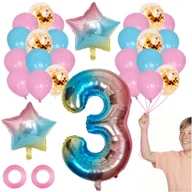 Balony i akcesoria - Zestaw Balonów Urodziny 29Sztuk Tęczowe Jednorożec - miniaturka - grafika 1