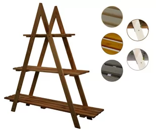 Drewniany Kwietnik 107x101x26 cm – RP 3- poziomowy Brązowy / Wamar-Sosenka - Kwietniki - miniaturka - grafika 1