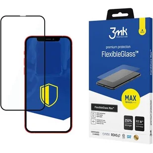 3MK Szkło ochronne Flexible Glass Max iPhone 12 Mini, z czarną ramką 5903108292269 - Szkła hartowane na telefon - miniaturka - grafika 1