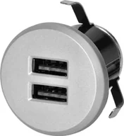 Gniazdka elektryczne - Orno Ładowarka 2XUSB 3,4A, wpuszczana w blat, srebrna - miniaturka - grafika 1