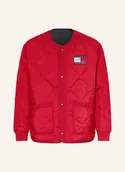 Kurtki damskie - Tommy Hilfiger Dwustronny Bluzon rot - miniaturka - grafika 1