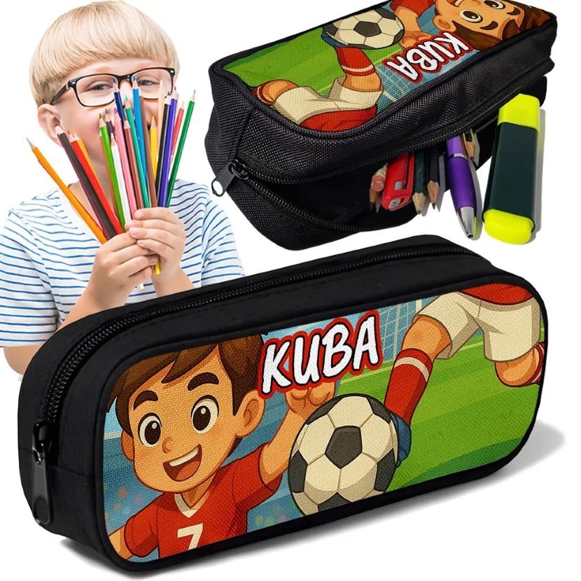 Piórnik TUBA + IMIĘ Piłka Nożna Football Personalizowany Szkolny Prezent