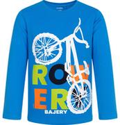 Moda i Uroda OUTLET - T-shirt z długim rękawem dla chłopca, z rowerem, niebieski, 9-13 lat - miniaturka - grafika 1