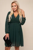 Sukienki - Zielona Sukienka Elegancka PERLA - Tono - miniaturka - grafika 1