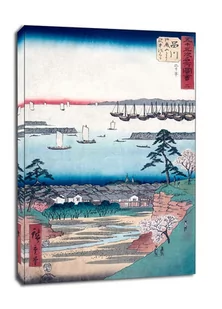 Shinagawa View of the Station from Goten yama, Hiroshige - obraz na płótnie Wymiar do wyboru: 70x100 cm - Obrazy i zdjęcia na płótnie - miniaturka - grafika 1