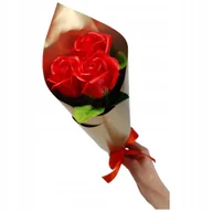 Sztuczne kwiaty - Bukiet róże mydlane kwiaty mydlana 37 cm PREZENT Walentynki DZIEŃ KOBIET - miniaturka - grafika 1