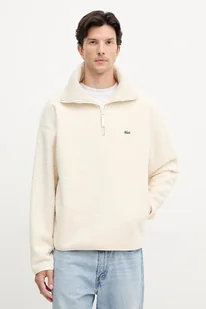 Lacoste bluza polarowa męska kolor beżowy gładka SH5500 - Bluzy męskie - miniaturka - grafika 1