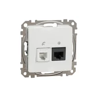 Gniazdka elektryczne - Schneider Gniazdo internetowo-telefoniczne (RJ45 kat.6 UTP + RJ11) SEDNA Design & Elements biały - miniaturka - grafika 1