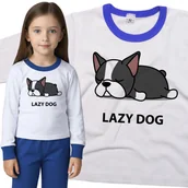 Piżamy dla dziewczynek - Piżama dziecięca Leniwy Pies Buldog Buldożek 86/92 - VoloDonum - miniaturka - grafika 1