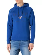Bluzy męskie - GANT Męska bluza z kapturem, College Blue, L - miniaturka - grafika 1