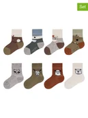 Skarpetki dla dzieci - camano Skarpety (8 par) w kolorze jasnobrązowo-szaro-oliwkowym - miniaturka - grafika 1