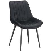 Krzesła - Krzesło welurowe czarne ART835 - miniaturka - grafika 1