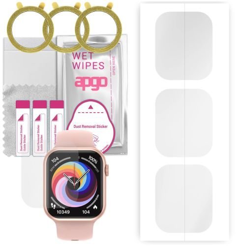 3x folia ochronna hydrożelowa do Kumi KU3 Meta Enhanced - apgo Smartwatch Hydrogel Protection Ochrona na ekran smartwatcha