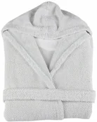Szlafroki damskie - Graccioza Szlafrok z kapturem Linen Waffle White - miniaturka - grafika 1