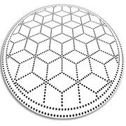 Dywany - Mata winylowa do domu okrągła trójwymiarowe kostki fi50 cm - miniaturka - grafika 1