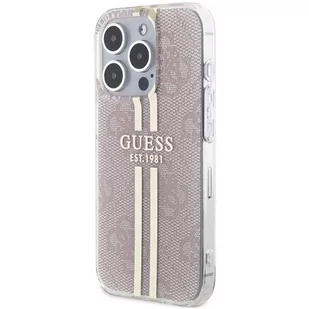 Etui Guess GUHCP14XH4PSEGP Apple iPhone 14 Pro Max hardcase IML 4G Gold Stripe różowy/pink - Etui i futerały do telefonów - miniaturka - grafika 3