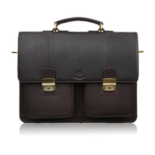 Teczka męska na dokumenty skórzana aktówka podróżna brązowa AY-03-BR - Teczki i aktówki - miniaturka - grafika 1