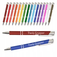 Długopisy - Długopisy matowe z grawerem długopis reklamowy logo twój napis mix 100szt - miniaturka - grafika 1