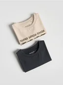 Bluzki dla niemowląt - Reserved - Bawełniany longsleeve 2 pack - kremowy - miniaturka - grafika 1