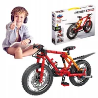 Klocki - Klocki konstrukcyjne dla dzieci czerwony rower zabawka do zbudowania 212 - miniaturka - grafika 1