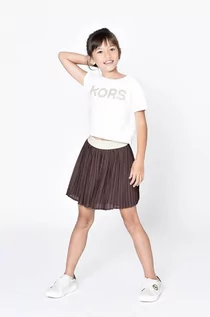 Spódnice - Michael Kors spódnica dziecięca kolor brązowy mini rozkloszowana - grafika 1