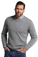 Swetry męskie - jp1880 Sweter męski, szary melanż, 3XL Duże Rozmiary - miniaturka - grafika 1