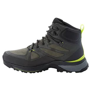 Jack Wolfskin Męskie buty trekkingowe Force Striker Texapore Mid M, Ciemnozielony limonkowy, 40 EU - Buty trekkingowe męskie - miniaturka - grafika 1