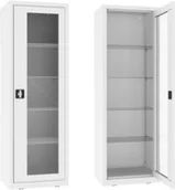 Meble i wyposażenie gabinetów medycznych - NSML.101.9010 szafa lekarska 1-skrzydłowa 1-komorowa biała - miniaturka - grafika 1