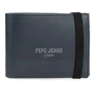 Portfele - Pepe Jeans Głęboki portfel z elastyczną wstążką niebieski 11,5x8,5x1 cm Skóra by Joumma Bags, Niebieski, Talla única, Portfel z elastyczną tasiemką - miniaturka - grafika 1