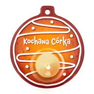 Świeczniki - Świecznik ceramiczny świąteczny, bombka z dedykacją, Kochana córka - miniaturka - grafika 1