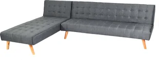Narożnik HWC-K38, sofa rozkładana, powierzchnia spania lewa/prawa, tkanina/tkanina lite drewno certyfikat MVG 256cm ~ ciemnoszary - Sofy i kanapy - miniaturka - grafika 1