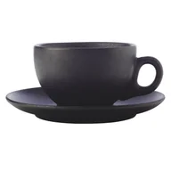 Filiżanki - Czarna ceramiczna filiżanka ze spodkiem Maxwell & Williams Caviar, 250 ml - miniaturka - grafika 1