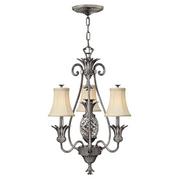 Lampy sufitowe - Elstead Lighting Plantation 3Lt Chandelier Polished Antique Nickel HK/PLANT3 PL Elstead lampa wisząca stylowa abażurowa HK/PLANT3 PL ) - miniaturka - grafika 1