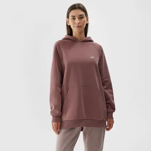 Damska bluza dresowa nierozpinana bez kaptura 4F 4FAW23TSWSF700 - brązowa - Bluzy sportowe damskie - miniaturka - grafika 1