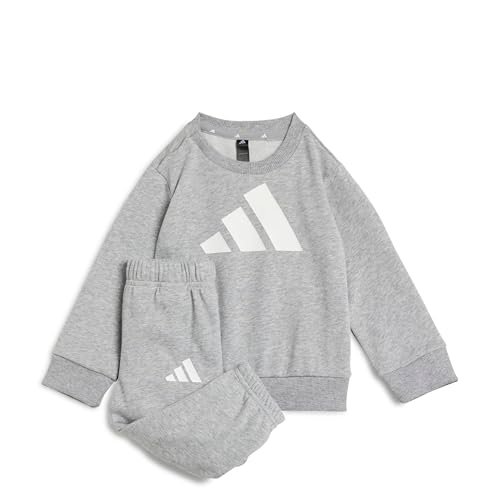 adidas Uniseks - niemowlęta ESSENTIALS BIG LOGOJOGGER, medium grey heather/white, 3-4 Years