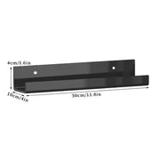 Inne - TEMU 1 Szt. Nowoczesna Czarna Akrylowa Półka Ścienna - Przechowywanie W Łazience Dla Roślin, Świec, Dozownika Do Szczotec Do Zębów - Plastik, Bez - miniaturka - grafika 1