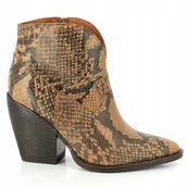 Botki damskie - Kowbojki wowe Carinii B5265 skra naturalna damskie modne r.36 - miniaturka - grafika 1