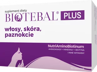BIOTEBAL PLUS włosy skóra paznokcie 30 tabletek - Włosy, skóra, paznokcie - miniaturka - grafika 1